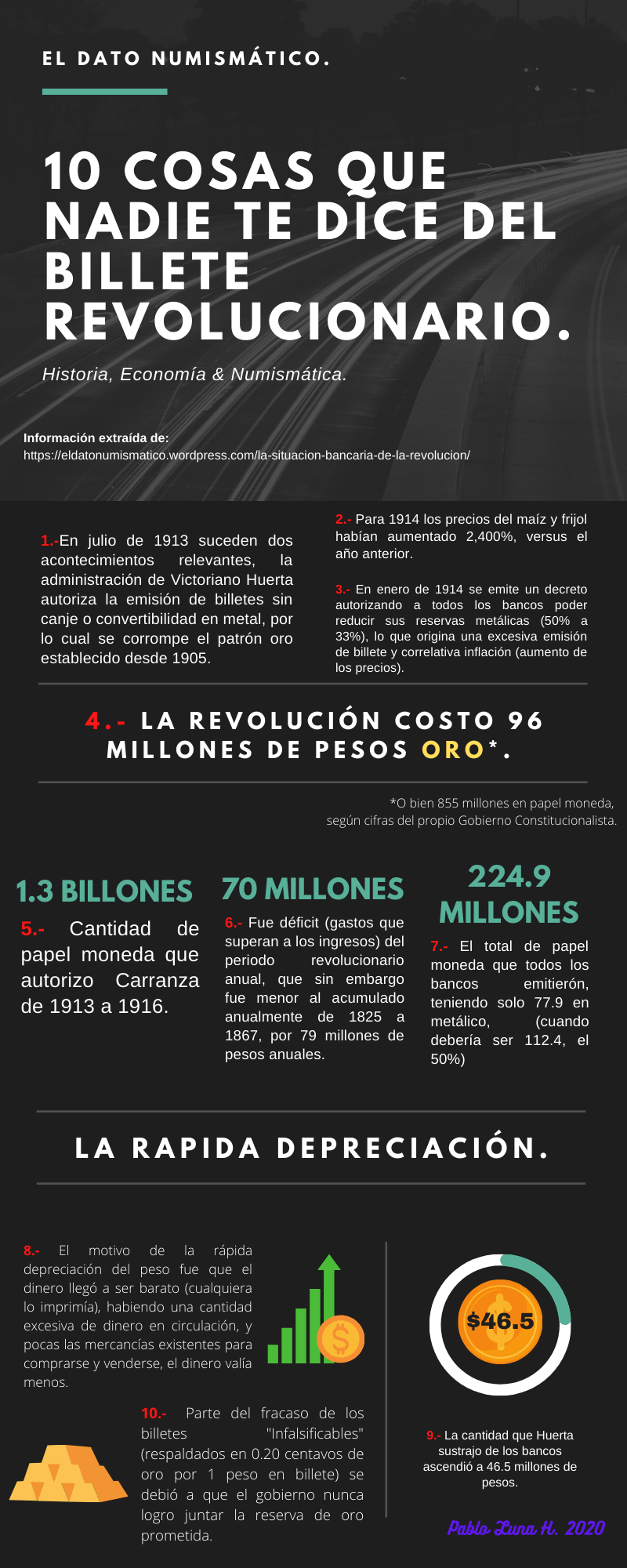 Inforgrafia. 10 cosas que nadie te dice del billete revolucionario. 2020
