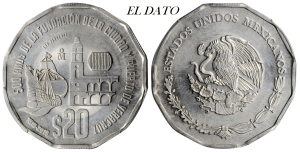 Moneda ofrecida por Stack´s & Bowers en su subasta de Junio de 2021, con el número de lote #72467, (pendiente de subastar). Descrita como acuñación en metal diferente. El cospel es de plata, con un peso de 16.3 gramos, se desconoce la ley (fineza).